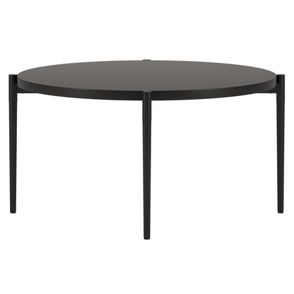 32" Black Steel Round Coffee Table