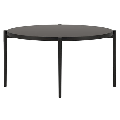 32" Black Steel Round Coffee Table
