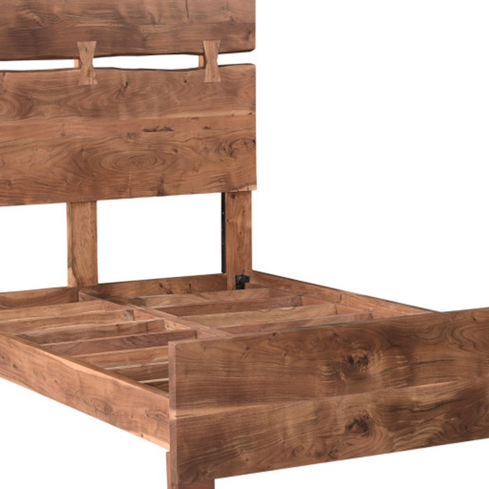 Chestnut Live Edge Solid Wood Queen Bed Frame