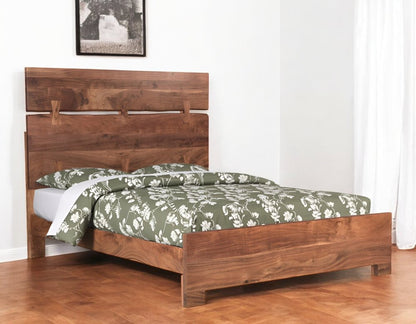 Chestnut Live Edge Solid Wood Queen Bed Frame