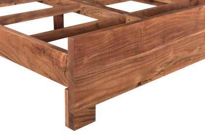 Brown Live Edge Solid Wood Queen Bed