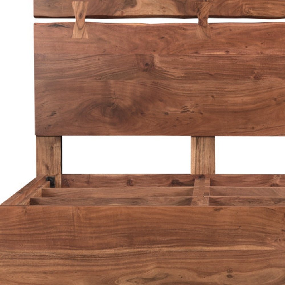 Chestnut Live Edge Solid Wood Queen Bed Frame