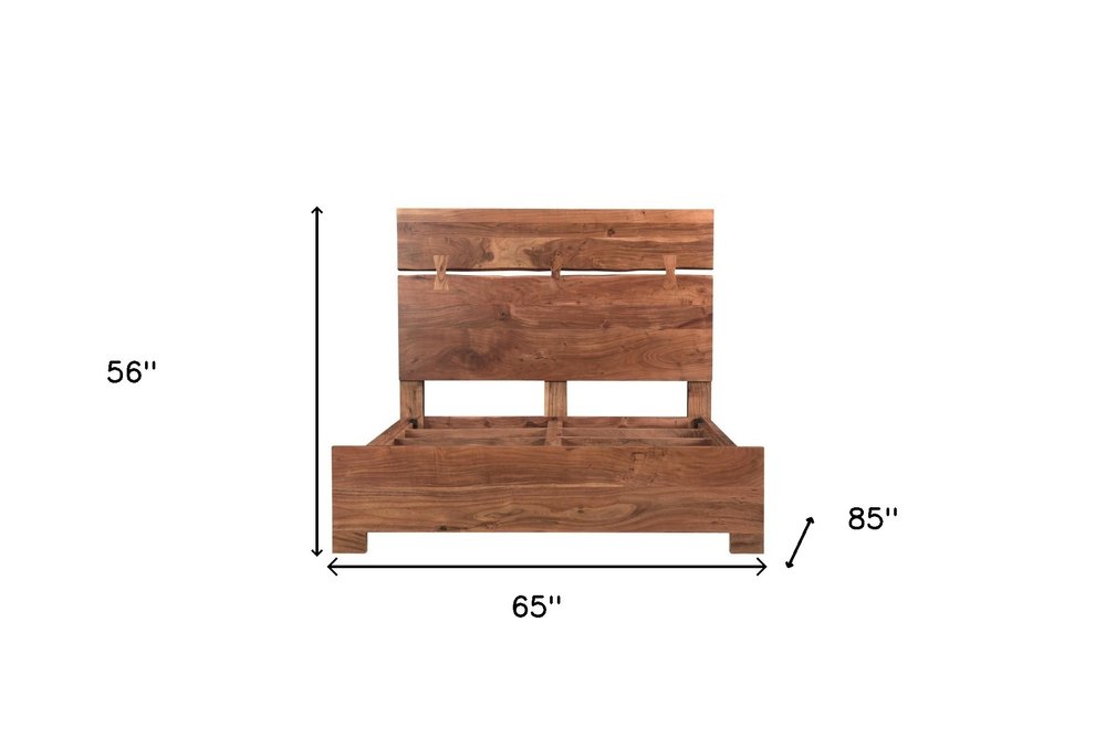 Chestnut Live Edge Solid Wood Queen Bed Frame