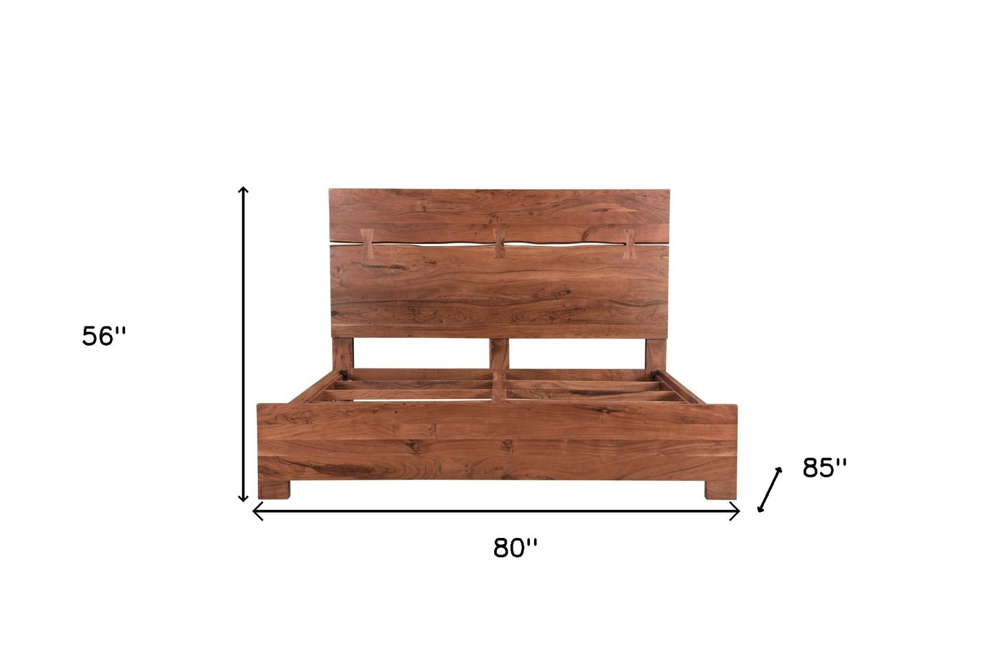 Live Edge Solid Wood King Brown Bed