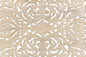 Distressed White Floral Carved Wood Queen Bed