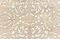 White Carved Floral Distressed Solid Wood Queen Bed Frame