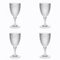 Set of Four Clear Diamond Acrylic Stemmed All Purpose Wine Glass