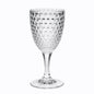 Set of Four Clear Diamond Acrylic Stemmed All Purpose Wine Glass