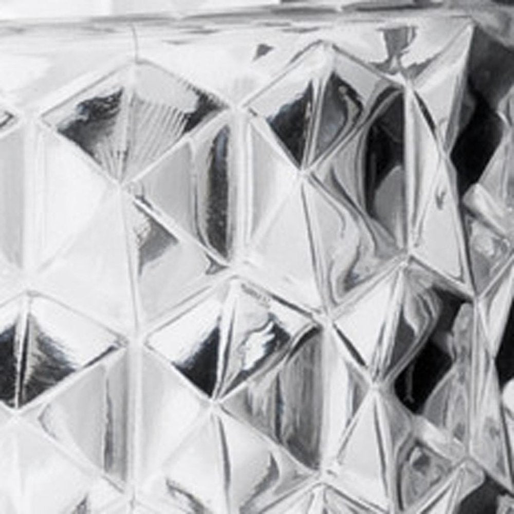 Set of Four Clear Diamond Acrylic Stemmed All Purpose Wine Glass