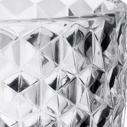 Set of Four Clear Diamond Acrylic Stemmed All Purpose Wine Glass