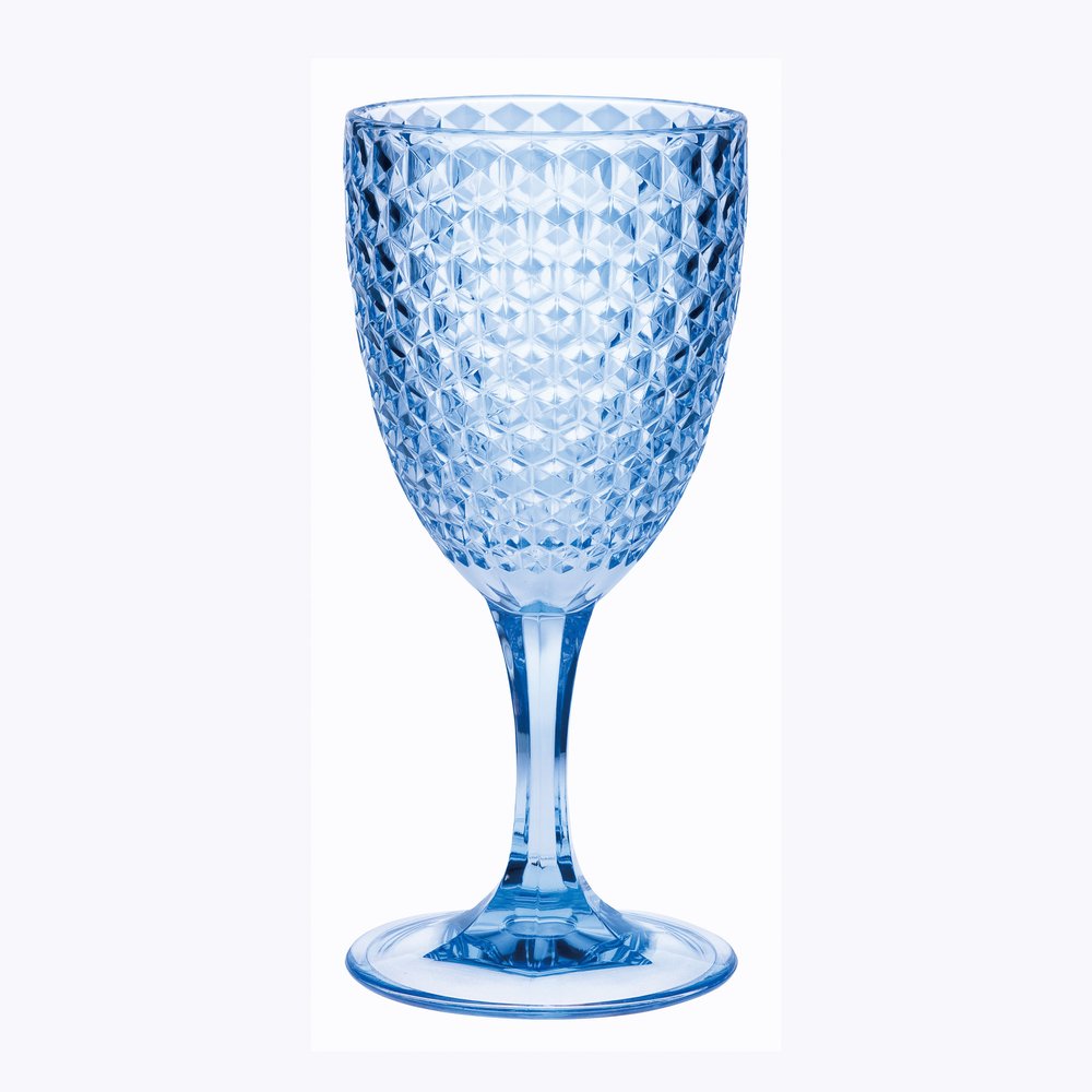 Set of Four Pink Diamond Acrylic Stemmed All Purpose Wine Glass