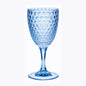 Set of Four Blue Diamond Acrylic Stemmed All Purpose Wine Glass