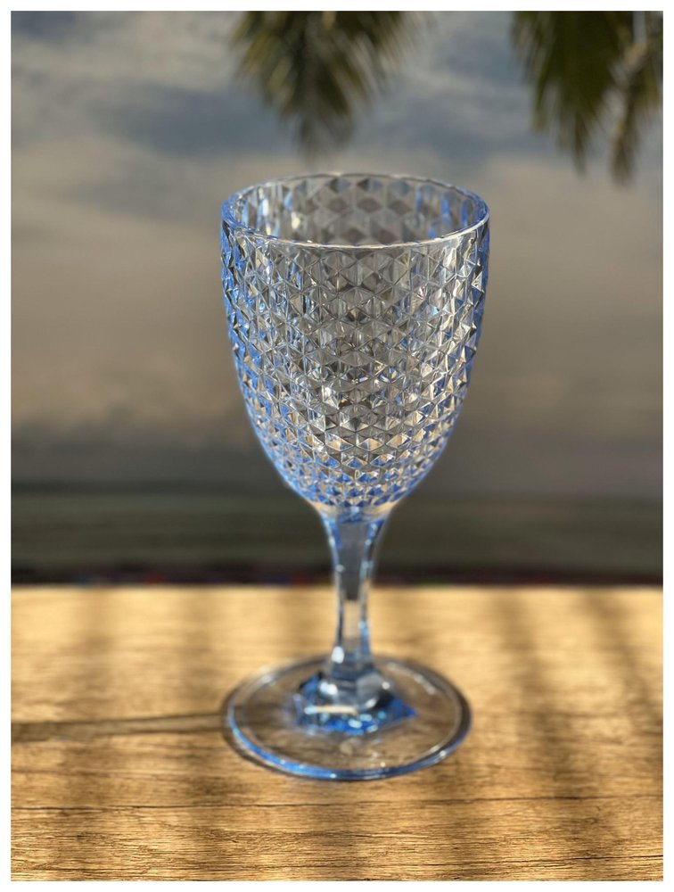 Set of Four Pink Diamond Acrylic Stemmed All Purpose Wine Glass