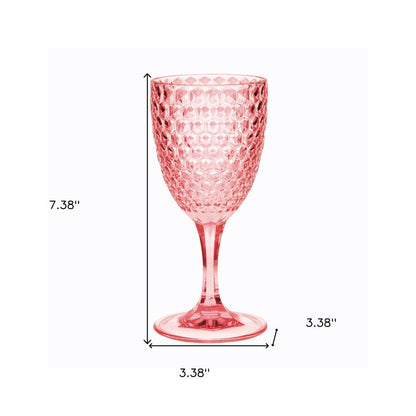 Set of Four Blue Diamond Acrylic Stemmed All Purpose Wine Glass