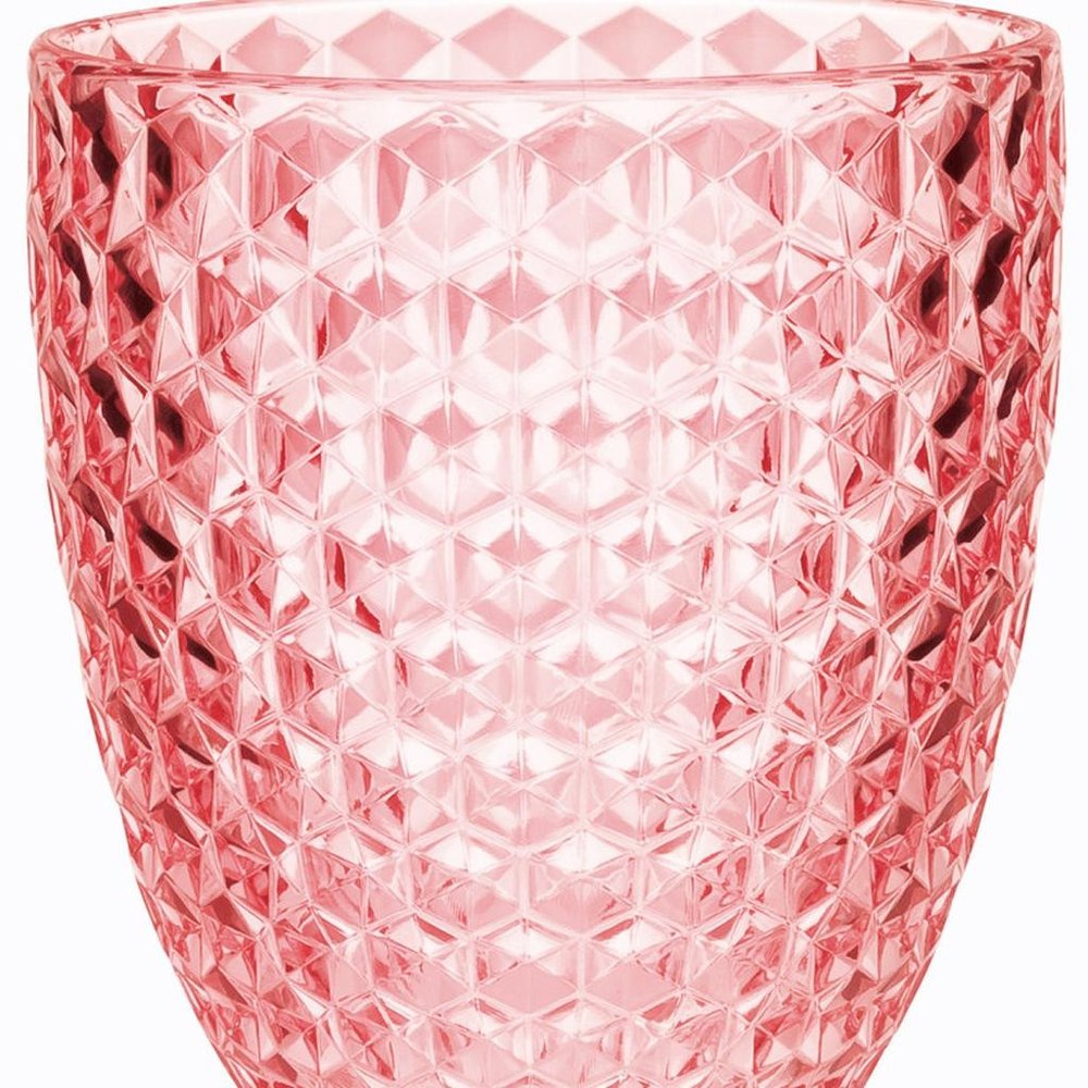 Set of Four Blue Diamond Acrylic Stemmed All Purpose Wine Glass