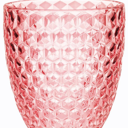 Set of Four Blue Diamond Acrylic Stemmed All Purpose Wine Glass