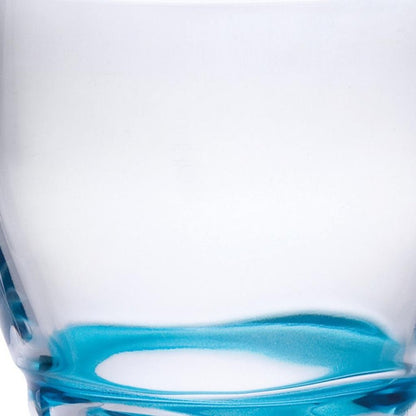 Set of Four Clear and Blue Swirl Acrylic Stemmed All Purpose Wine Glass