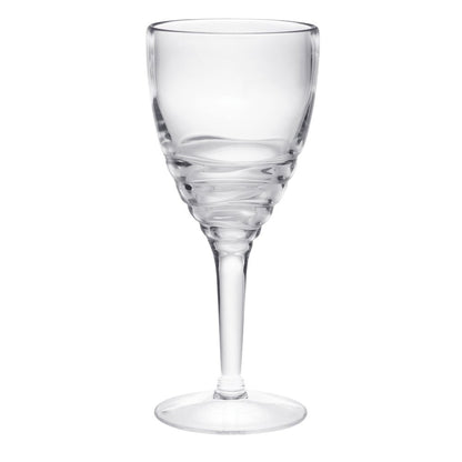 Set of Four Clear Swirl Acrylic Stemmed All Purpose Wine Glass
