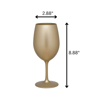Set of Four Gold Acrylic Stemmed All Purpose Wine Glass
