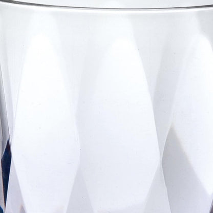 Set of Four Clear and Rainbow Geometric Acrylic Stemmed All Purpose Wine Glasses