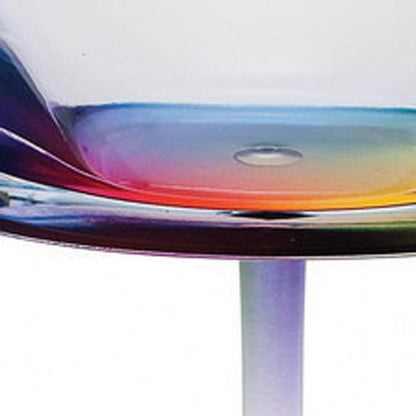 Set of Four Clear and Blue Acrylic Stemmed All Purpose Wine Glass