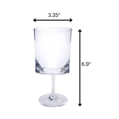 Set of Four Clear Acrylic Stemmed All Purpose Wine Glass