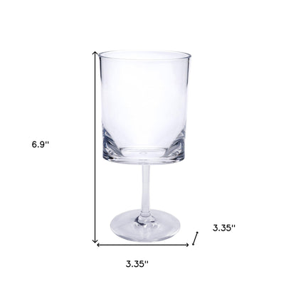 Set of Four Clear Acrylic Stemmed All Purpose Wine Glass