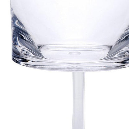 Set of Four Clear Acrylic Stemmed All Purpose Wine Glass