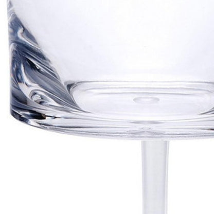 Set of Four Clear Tritan Plastic Stemmed All Purpose Wine Glass