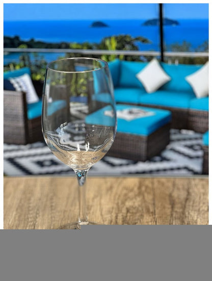 Set of Four Clear Tritan Plastic Stemmed All Purpose Wine Glass