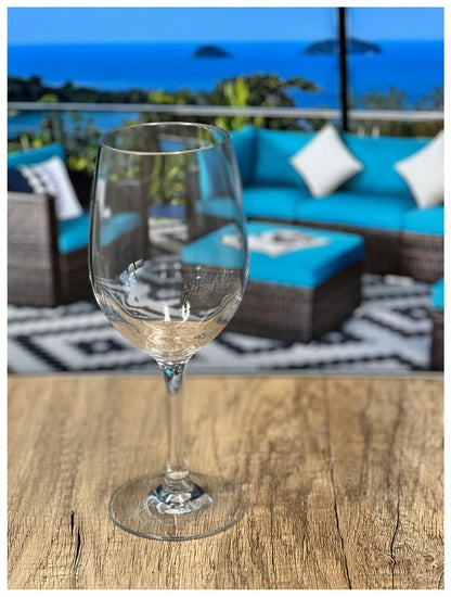 Set of Four Clear Tritan Plastic Stemmed All Purpose Wine Glass