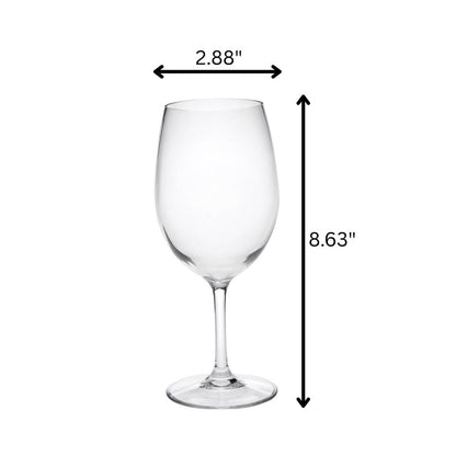 Set of Four Clear Tritan Plastic Stemmed All Purpose Wine Glass