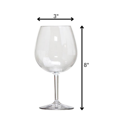 Set of Four Clear Tritan Plastic Stemmed All Purpose Wine Glass