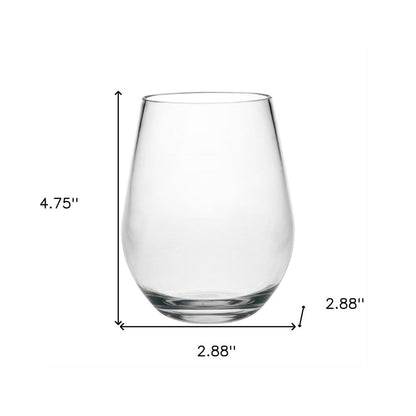 Set of Four Clear Tritan Plastic Stemless All Purpose Wine Glasses