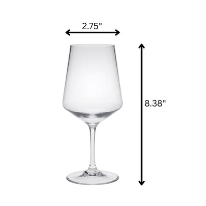 Set of Four Clear Tritan Plastic Stemmed All Purpose Wine Glasses