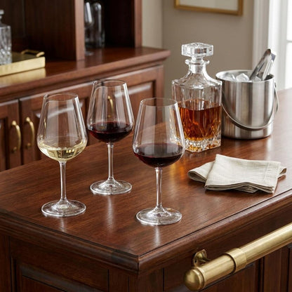 Set of Four Clear Tritan Plastic Stemmed All Purpose Wine Glasses