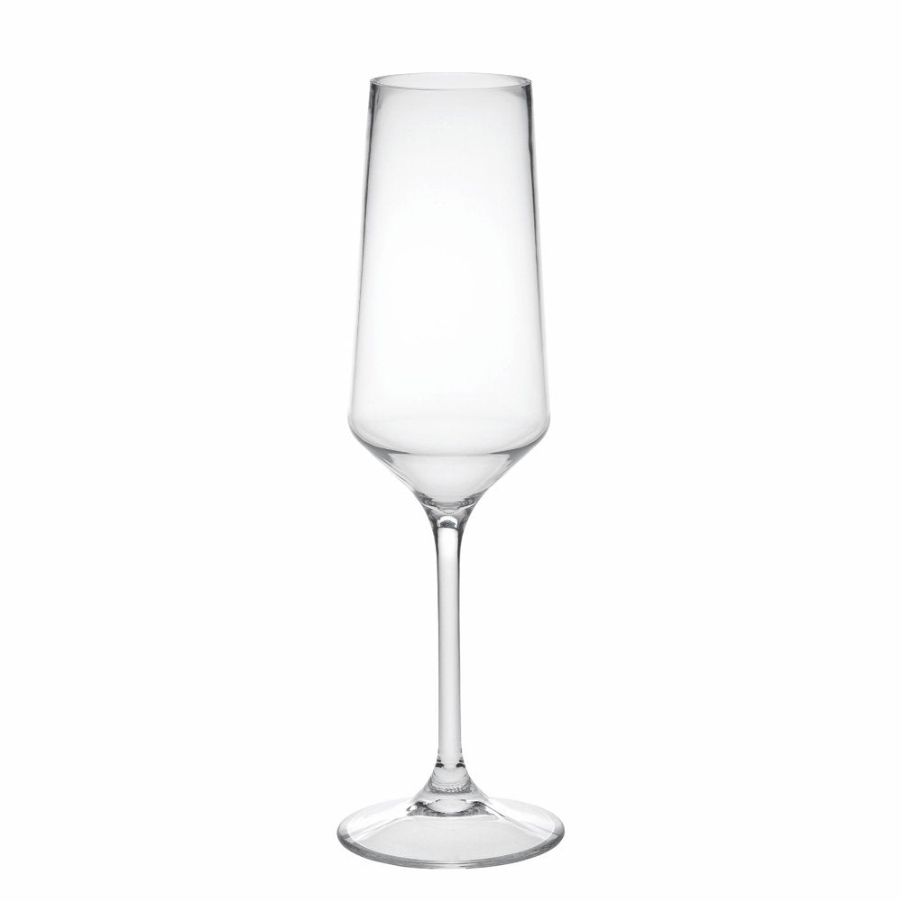 Set of Four Clear Tritan Plastic Stemmed Flute