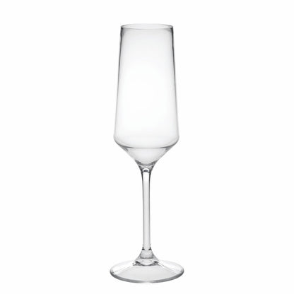 Set of Four Clear Tritan Plastic Stemmed Flute