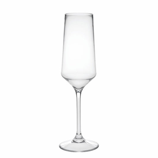 Set of Four Clear Tritan Plastic Stemmed Flute