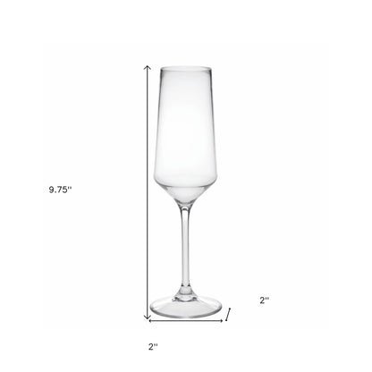 Set of Four Clear Tritan Plastic Stemmed Flute