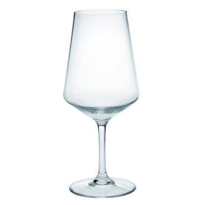 Set of Four Clear Tritan Plastic Stemmed All Purpose Wine Glass
