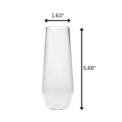 Set of Four Clear Tritan Plastic Stemmed All Purpose Wine Glass