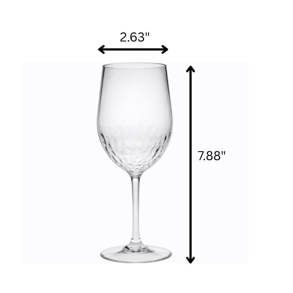 Set of Four Clear Tritan Plastic Stemmed All Purpose Wine Glass
