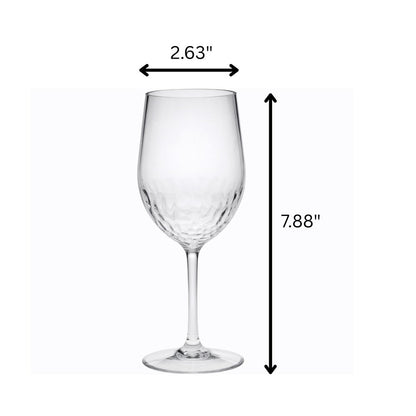 Set of Four Clear Tritan Plastic Stemmed All Purpose Wine Glass