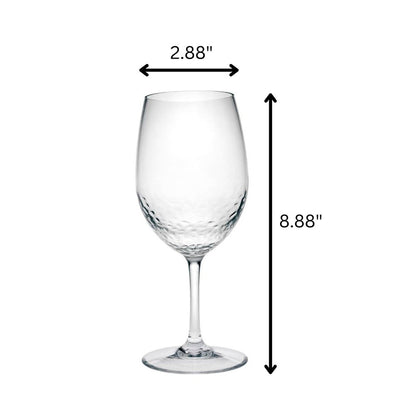 Set of Four Clear Tritan Plastic Stemmed All Purpose Wine Glass