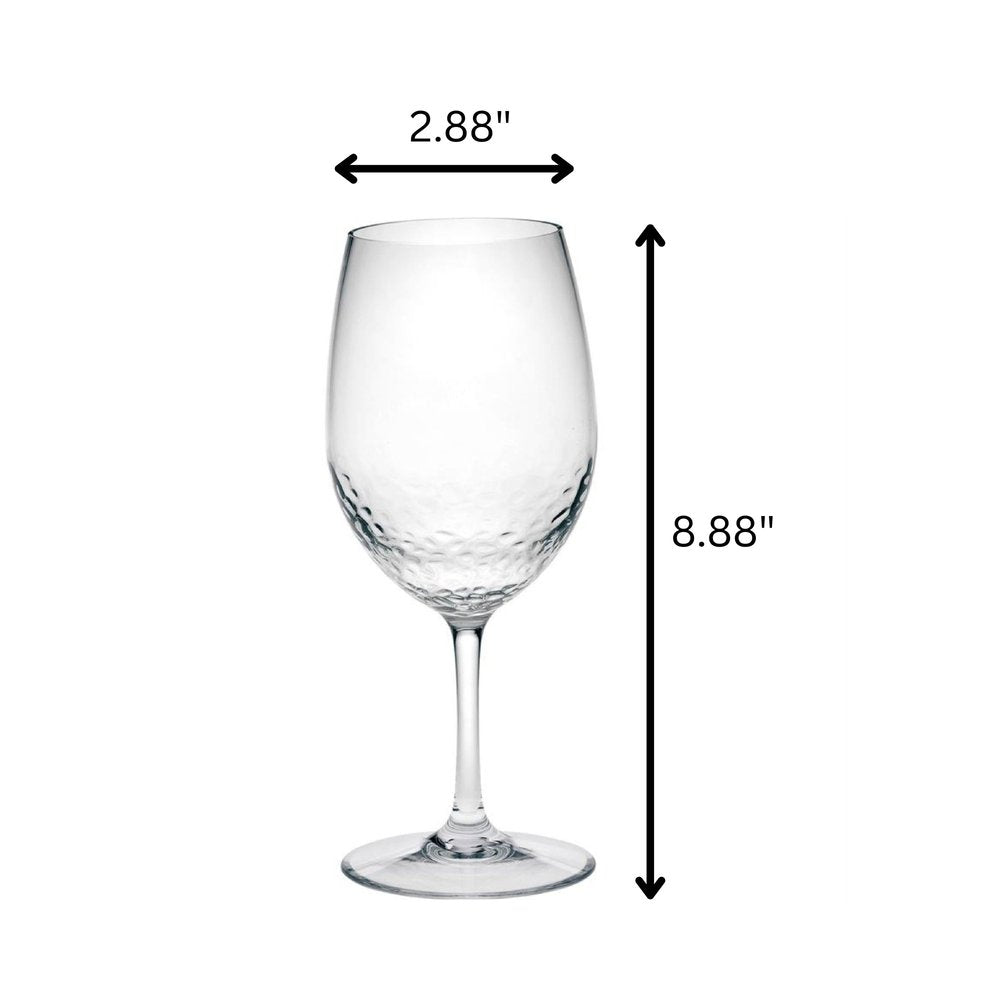 Set of Four Clear Tritan Plastic Stemmed All Purpose Wine Glass