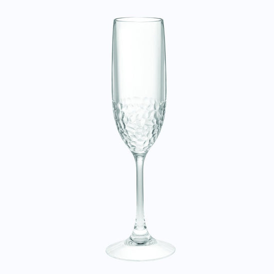 Set of Four Clear Tritan Plastic Stemmed Flute
