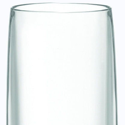 Set of Four Clear Dimpled Tritan Plastic Stemmed Flutes