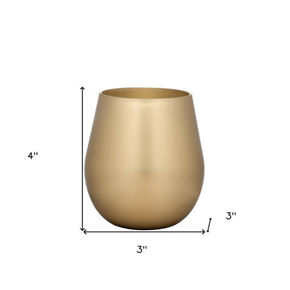 Set of Four Gold Acrylic Stemless All Purpose Wine Glass