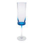 Set of Four Clear and Blue Acrylic Stemmed Flutes